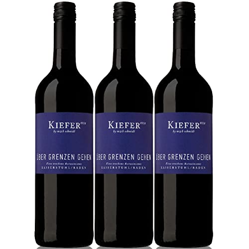 Weingut Kiefer Über Grenzen gehen QbA Rotwein Wein Cuvee Trocken Deutschland I Visando Paket (3 x 0,75l) von Weingut Kiefer