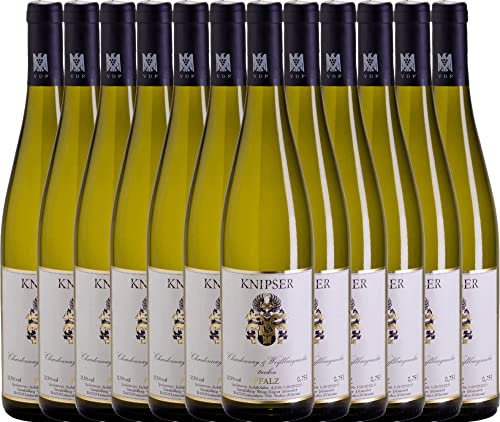 Chardonnay & Weißburgunder von Knipser - Weißwein 12 x 0,75l 2022 VINELLO - 12er - Weinpaket inkl. kostenlosem VINELLO.weinausgießer von Weingut Knipser