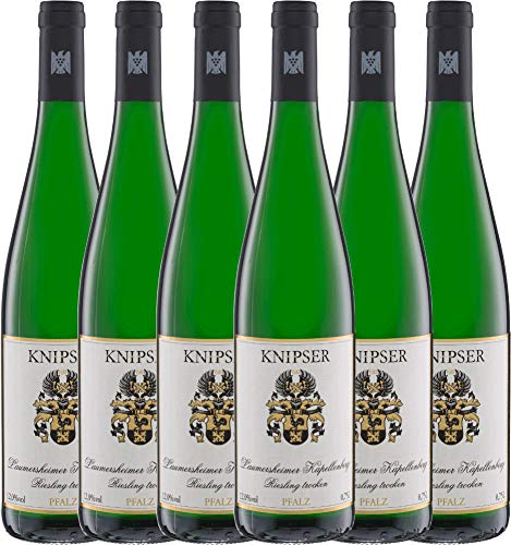 VINELLO 6er Weinpaket Weißwein - Kapellchen Riesling - Knipser mit Weinausgießer | 6 x 0,75 Liter von Weingut Knipser