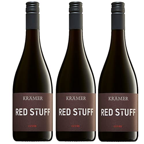 Krämer Red Stuff Rotwein Cuvée Rotwein deutscher Wein trocken QbA Deutschland I Versanel Paket (3 Flaschen) von Weingut Krämer