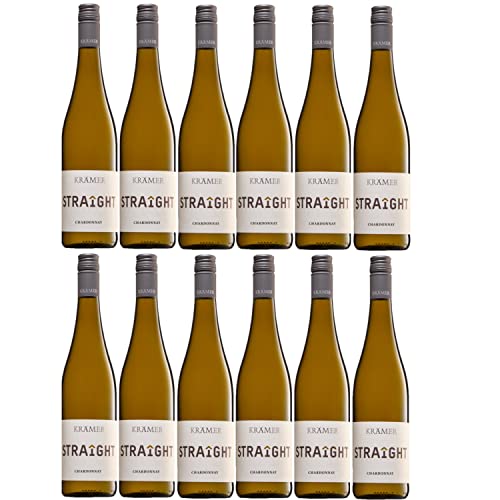 Krämer Straight Chardonnay Weißwein deutscher Wein trocken QbA I Versanel Paket (12 x 0,75l) von Weingut Krämer