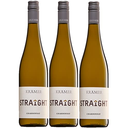 Krämer Straight Chardonnay Weißwein deutscher Wein trocken QbA I Versanel Paket (3 x 0,75l) von Weingut Krämer