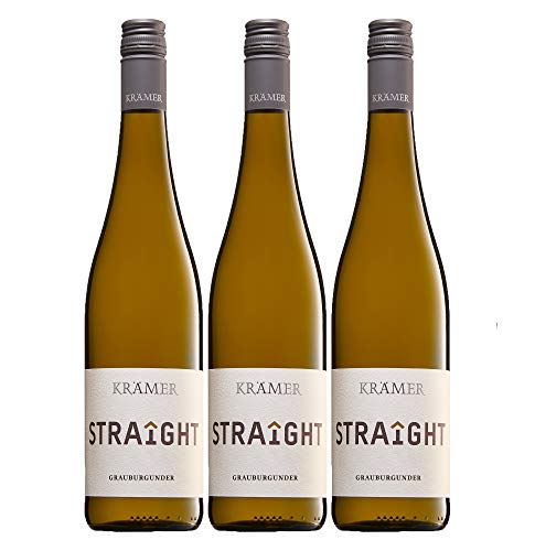 Krämer Straight Grauburgunder Weißwein deutscher Wein trocken QbA Deutschland (3 Flaschen) von Weingut Krämer