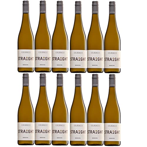 Krämer Straight Riesling Weißwein deutscher Wein trocken QbA Deutschland I Versanel Paket (12 x 0,75l) von Weingut Krämer