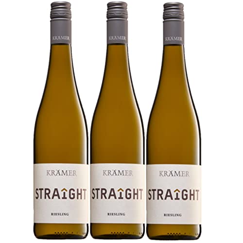 Krämer Straight Riesling Weißwein deutscher Wein trocken QbA Deutschland I Versanel Paket (3 x 0,75l) von Weingut Krämer