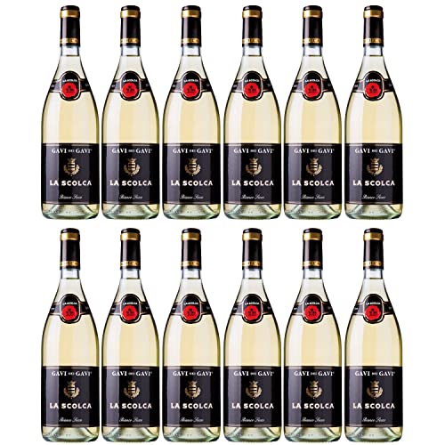 Gavi dei Gavi Etichetta Nera Bianco Secco Weißwein Wein Trocken Italien I Visando Paket (12 x 0,75l) von Weingut La Scolca
