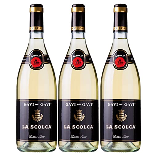 Gavi dei Gavi Etichetta Nera Bianco Secco Weißwein Wein Trocken Italien I Visando Paket (3 x 0,75l) von Weingut La Scolca