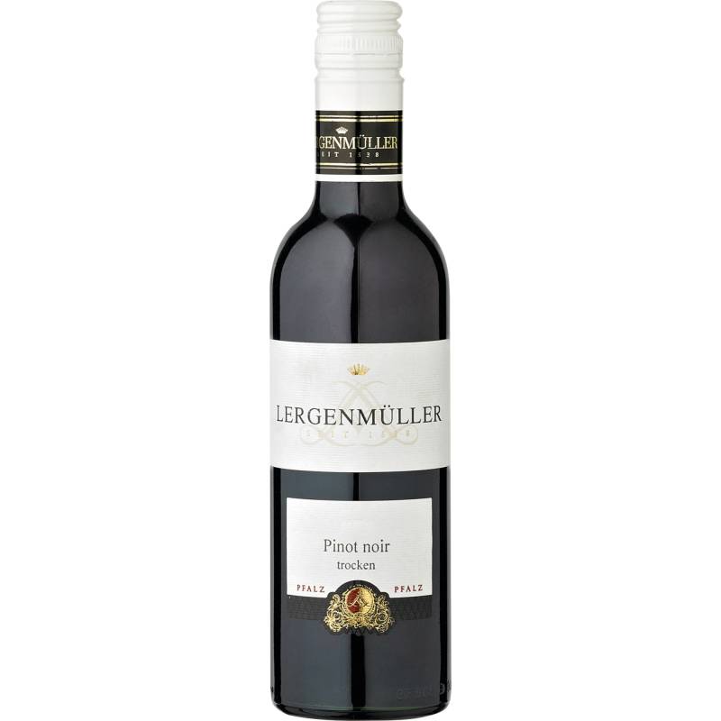 Lergenmüller Pinot Noir, Trocken, Pfalz, 0,25l, Pfalz, 2018, Rotwein von "Weingut Lergenmüller",76835,Hainfeld,Deutschland