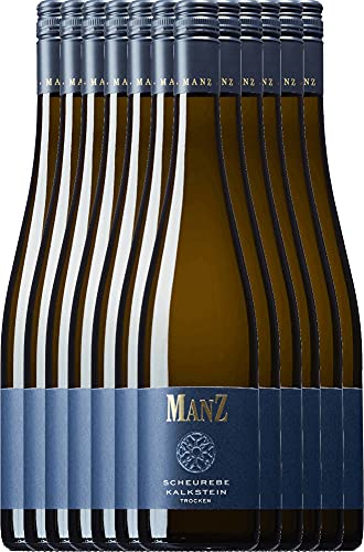 Scheurebe Kalkstein von Weingut Manz - Weißwein 12 x 0,75l VINELLO - 12er - Weinpaket inkl. kostenlosem VINELLO.weinausgießer von Weingut Manz