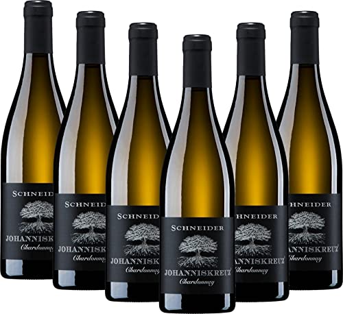 Johanniskreuz Chardonnay trocken von Markus Schneider - 6 x 0,75l 2020 VINELLO - 6er - Weinpaket inkl. kostenlosem VINELLO.weinausgießer von Weingut Markus Schneider