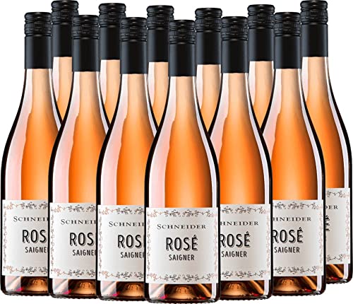 Saigner Rosé trocken von Markus Schneider - Roséwein 12 x 0,75l 2021 VINELLO - 12er - Weinpaket inkl. kostenlosem VINELLO.weinausgießer von Weingut Markus Schneider