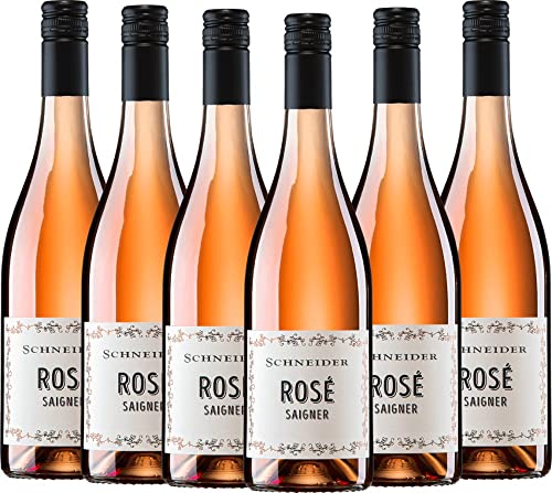 Saigner Rosé trocken von Markus Schneider - Roséwein 6 x 0,75l 2021 VINELLO - 6er - Weinpaket inkl. kostenlosem VINELLO.weinausgießer von Weingut Markus Schneider