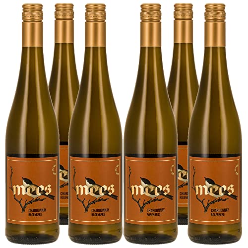 WEINGUT MEES | Chardonnay 2021, Weisswein trocken, 6 x 0,75l Kreuznacher Rosenberg - Nahe | hochwertiger prämierter Weiss-Wein | Weißwein-Set aus Deutschland | Paket 100% Chardonnay von WEINGUT MEES