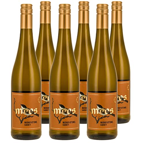 WEINGUT MEES | Muskat Ottonel Spätlese lieblich & fruchtsüß 2022, Kreuznacher Rosenberg - Nahe | hochwertiger süsser Weiss-Wein | Weißwein-Set aus Deutschland | Paket (6 x 750 ml) 100% Muskat-Ottonel von WEINGUT MEES