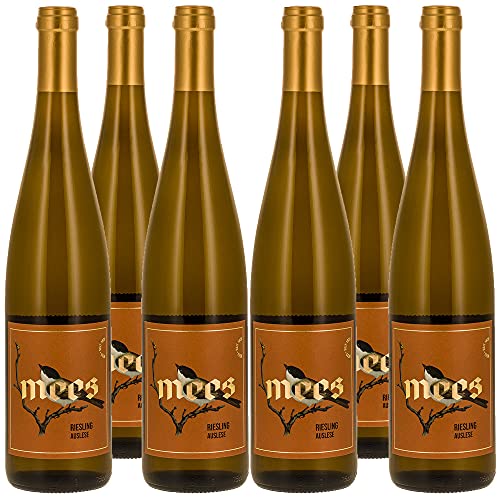 WEINGUT MEES | Riesling Auslese Weisswein edelsüss 2020, 6 x 0,75l Kreuznacher Paradies - Nahe | Prämierter Süß-Wein aus Deutschland im Set | Dessertwein | Wein mit Prädikat im Paket 100% Riesling von WEINGUT MEES