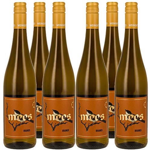 WEINGUT MEES | Rivaner feinherb & fruchtig 2021, 6 x 0,75l | hochwertiger feinfruchtiger Weiss-Wein | Weisswein aus Deutschland | Paket 100% Rivaner (Müller Thurgau) von WEINGUT MEES