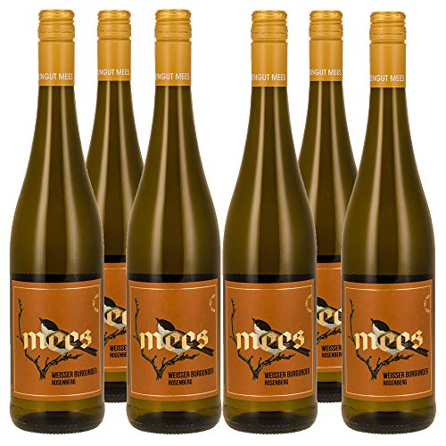 WEINGUT MEES | Weißburgunder feinherb & fruchtig Kabinett 2021, Kreuznacher Rosenberg - Nahe | hochwertiger Weissburgunder | Weißwein-Set aus Deutschland | Paket (6 x 750 ml) 100% Weisser Burgunder von WEINGUT MEES