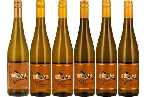 WEINGUT MEES | Weisswein säurearm - Probierpaket, 6 x 0,75l | Säurearme milde Weine trocken & feinherb von der Nahe im Set | Als Weinprobe & Geschenk | Wein-Verkostungs-Paket | Deutschland | Paket von WEINGUT MEES