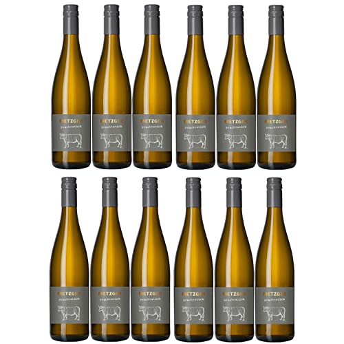 Weingut Metzger Prachtstück Weissburgunder Chardonnay Cuvée Weißwein Wein trocken Deutschland aus der Pfalz I Versanel Paket (12 x 0,75l) von Weingut Metzger
