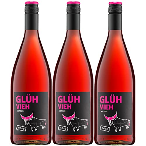 Weingut Metzger Glühvieh Rosé Glühwein Lieblich Deutschland I Visando Paket (3 x 1,0l) von Weingut Metzger