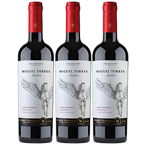 Miguel Torres Andica Carmenere Gran Reserva Rotwein Wein Trocken Chile I Versanel Paket (3 x 0,75l) von Weingut Miguel Torres