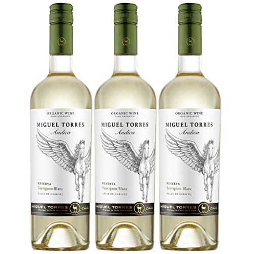 Miguel Torres Andica Sauvignon Blanc Reserva Weißwein Bio Wein Trocken Chile I Versanel Paket (3 x 0,75l) von Weingut Miguel Torres
