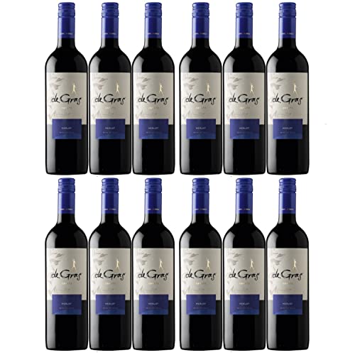 De Gras Merlot Rotwein chilenischer Wein trocken Chile Inkl. FeinWert E-book (12 x 0,75l) von Weingut MontGras