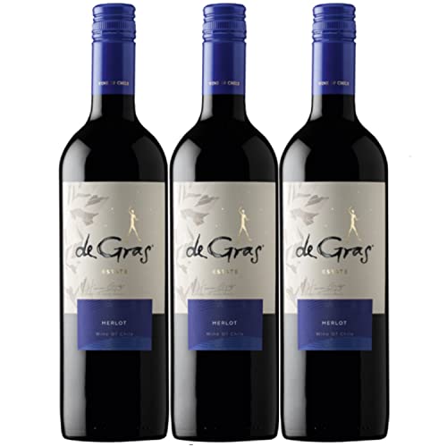 De Gras Merlot Rotwein chilenischer Wein trocken Chile Inkl. FeinWert E-Book (3 x 0,75l) von Weingut MontGras