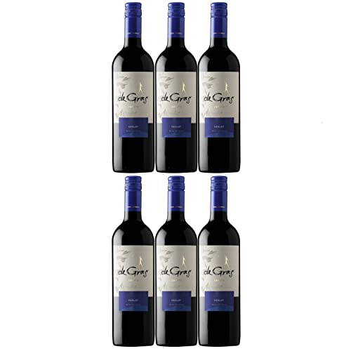 De Gras Merlot Rotwein chilenischer Wein trocken Chile Inkl. FeinWert E-Book (6 x 0,75l) von Weingut MontGras