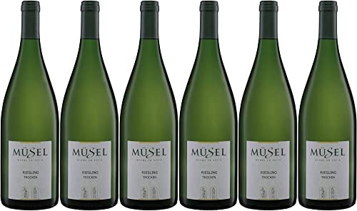 6x Riesling trocken 1,0 Liter Müsel 2019 - Weingut Müsel, Rheinhessen - Weißwein von Weingut Müsel