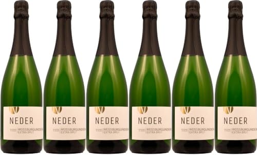 6x Ramsthaler St. Klausen Weißer Burgunder Winzersekt extra brut 2021 - Weingut Neder, Franken - Weißwein von Weingut Neder