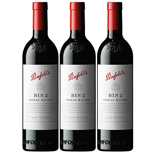 Weingut Penfolds Bin 2 Shiraz Mataro limitiert Rotwein Wein Trocken Australien I Visando Paket (3 x 0,75l) von Weingut Penfolds