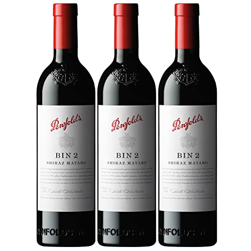 Weingut Penfolds Bin 2 Shiraz Mataro limitiert Rotwein Wein Trocken Australien I Visando Paket (3 x 0,75l) von GREAT BRITISH TRADING LIMITED