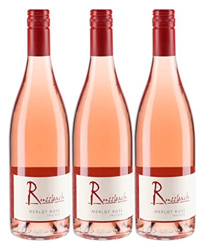 Russbach Merlot Rosé trocken, Weingut Russbach, Eppelsheim, Rheinhessen, Jahrgang 2022 (3 x 0,75 l) von Weingut Russbach, Eppelsheim Rheinhessen