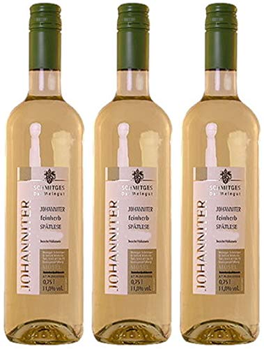 Weingut Schmitges: 3 Flaschen Johanniter Spätlese feinherb 2018. Duftig, angenehm, feinwürzig von Weingut Schmitges, Weinbergstr. 1+3, 54518 Minheim