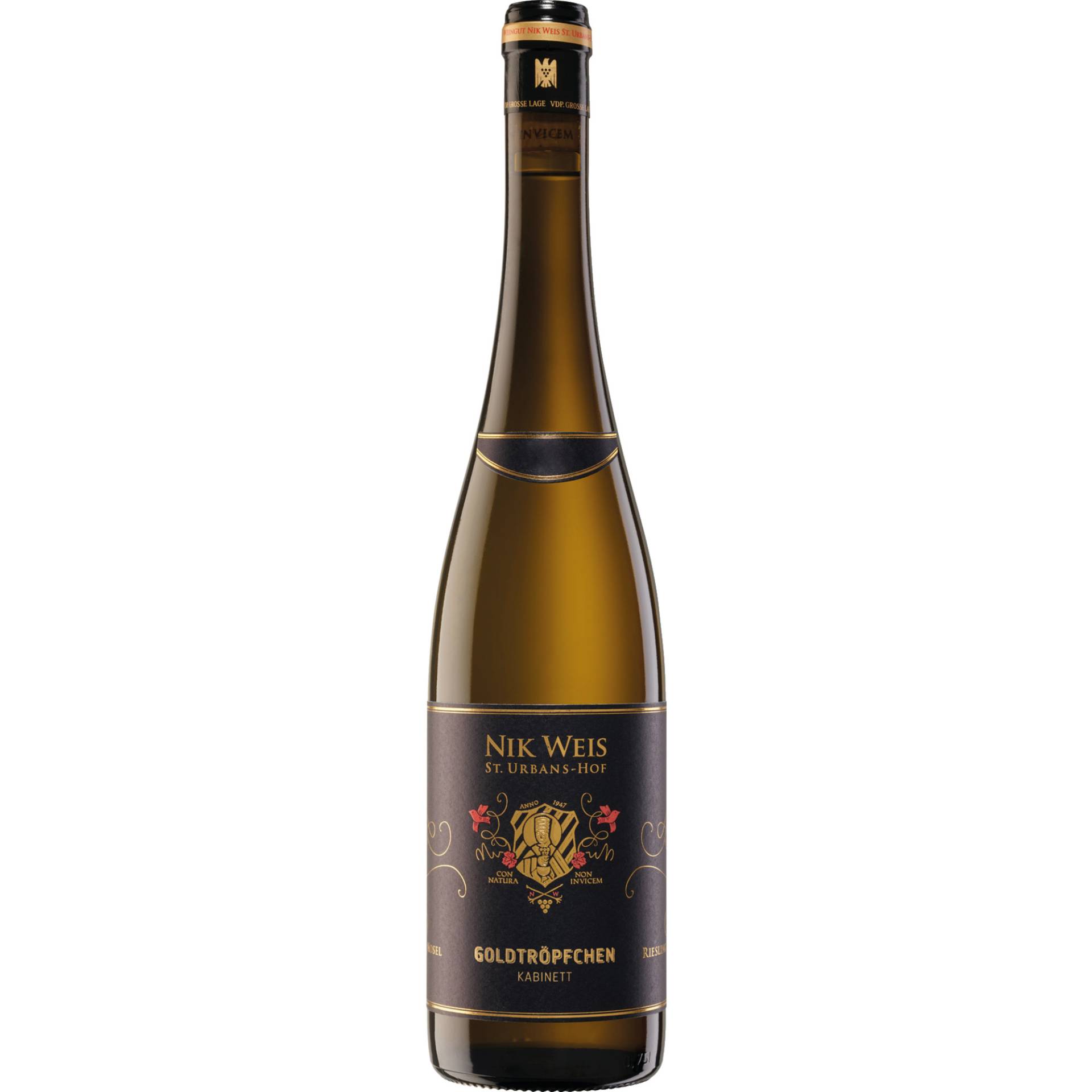 Goldtröpfchen Riesling Kabinett, Feinherb, Mosel, Mosel, 2019, Weißwein von Weingut St. Urbans-Hof, D - 54340 Leiwen