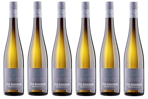 6x 0,75l - 2021er - Weingut Steitz - Stein-Bockenheim - Weißburgunder - Ortswein - Qualitätswein Rheinhessen - Deutschland - Weißwein trocken 6x 0,75l - 2021er - Weingut Steitz - Stein-Bockenheim - Weißburgunder - Ortswein - Qualitätswein Rheinhessen - Deutschland - Weißwein trocken von Weingut Steitz