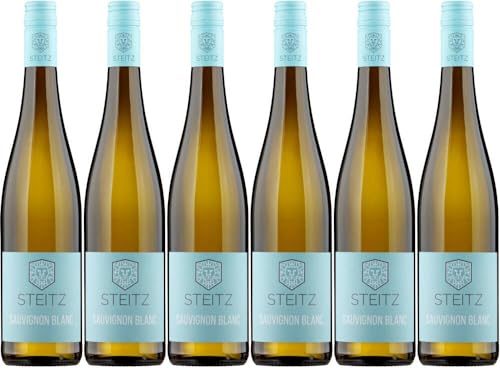 6x Sauvignon Blanc Gutswein trocken 2022 - Weingut Steitz, Rheinhessen - Weißwein von Weingut Steitz