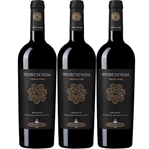 Tormaresca Antinori Torcicoda Primitivo Salento IGT Rotwein Wein Trocken Italien Inkl. FeinWert E-Book (3 x 0,75l) von Weingut Tormaresca