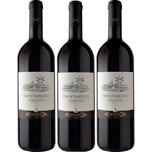 Tormaresca Antinori Trentangeli Castel del Monte DOC Rotwein Wein Trocken Italien I Visando Paket (3 x 0,75l) von Weingut Tormaresca
