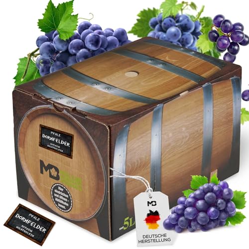 Weinhaus Müller Bornheim 5L Bag in Box deutscher Dornfelder halbtrocken 2022 - Qualitäts-Rotwein halbtrocken aus der Pfalz - roter Qualitätswein halbtrocken - Red Wine made in Germany von Weinhaus Müller Bornheim