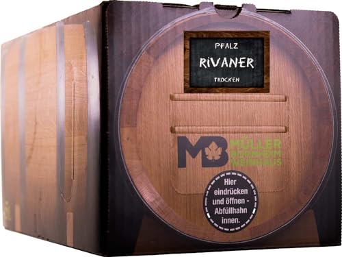 Weinhaus Müller Bornheim 5L Bag in Box Pfälzer Rivaner Weißwein trocken 2023, Anzahl:1 Bag in Box, Geschmack:trocken, Sorte:Rivaner, Größe:5 L von Weinhaus Müller Bornheim