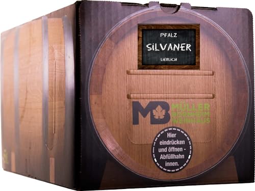 Weinhaus Müller Bornheim 5L Bag in Box Silvaner Weißwein lieblich 2023, Anzahl:1 Bag in Box, Geschmack:lieblich, Sorte:Silvaner, Größe:5 L von Weinhaus Müller Bornheim