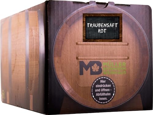 Weinhaus Müller Bornheim 5L Bag in Box roter Traubensaft Direktsaft 2023 volle Frische der Traube - Traubensaft made in Germany, Größe:5 L, Farbe:Rot von Weinhaus Müller Bornheim