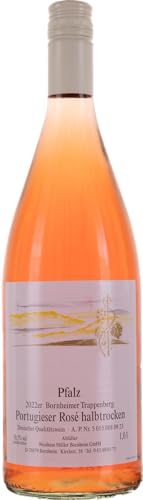 Weinhaus Müller Bornheim 1,0L Flasche Pfälzer Portugieser Rosé halbtrocken 2023 - Qualitäts-Rosé halbtrocken aus der Pfalz - rosé Qualitätswein halbtrocken, Anzahl:12 Flaschen Weinhaus Müller Bornheim 1,0L Flasche Pfälzer Portugieser Rosé halbtrocken 2023 - Qualitäts-Rosé halbtrocken aus der Pfalz - rosé Qualitätswein halbtrocken, Anzahl:12 Flaschen von Weinhaus Müller Bornheim
