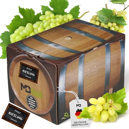 Weinhaus Müller Bornheim 5L Bag in Box Riesling trocken 2024 - Qualitäts-Weißwein trocken aus der Pfalz, Anzahl:1 Bag in Box, Geschmack:trocken, Rebsorten:Riesling, Größe:5 L von Weinhaus Müller Bornheim