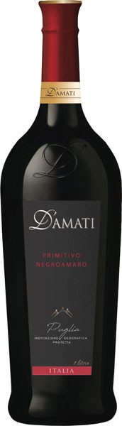 D'Amati Primitivo Negroamaro Rotwein halbtrocken 1 l von Weinkellerei Hechtsheim