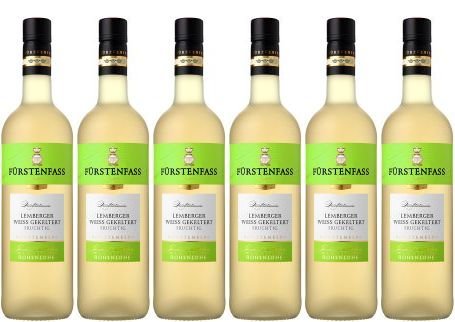 2023 Weinkellerei Hohenlohe Fürstenfass Lemberger weiß gekeltert QbA lieblich (6x0,75l) von Weinkellerei Hohenlohe Fürstenfass