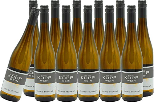 12 Flaschen 2021er Morio-Muskat Weißwein lieblich 0,75l, direkt vom Erzeuger: Weingut Kopp in Ranschbach von Weinkellerei Kopp