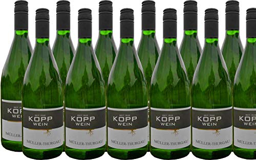 12 Flaschen 2022er Müller-Thurgau Weißwein trocken Deutscher 1L, direkt vom Erzeuger: Weingut Kopp in Ranschbach von Weinkellerei Kopp